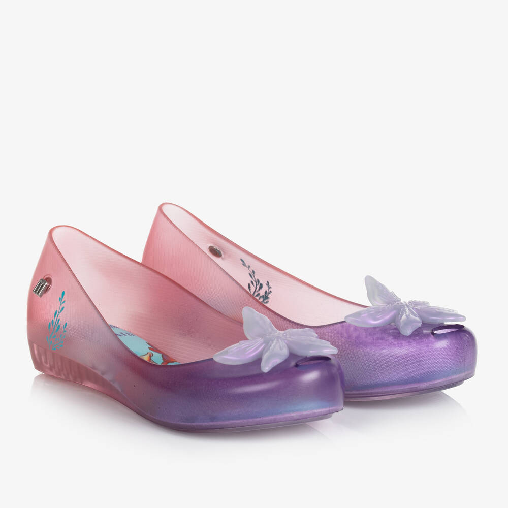 Mini Melissa - Girls Purple Starfish Disney Jelly Ballerinas | Childrensalon