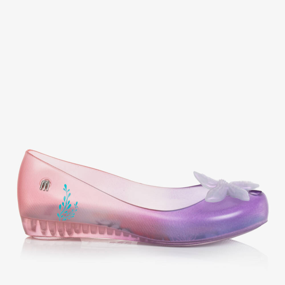 Mini Melissa Girls Purple Starfish Disney Jelly Ballerinas