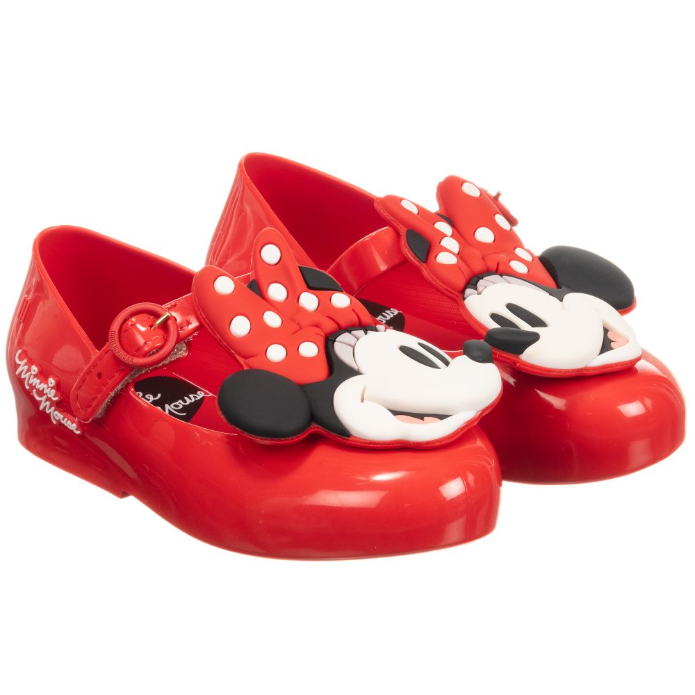 Mini Melissa - حذاء ديزني جيلي لون أحمر  للبنات | Childrensalon