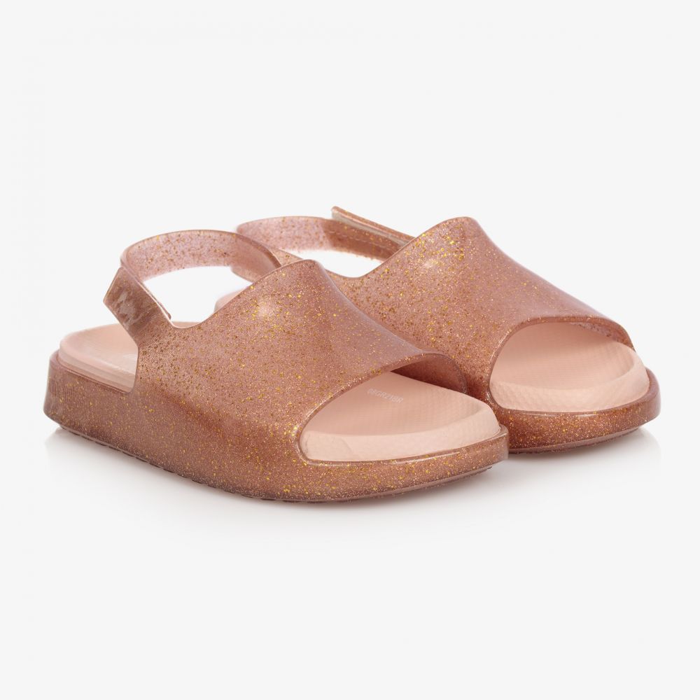 Mini Melissa - Girls Rose Gold Jelly Sandals | Childrensalon