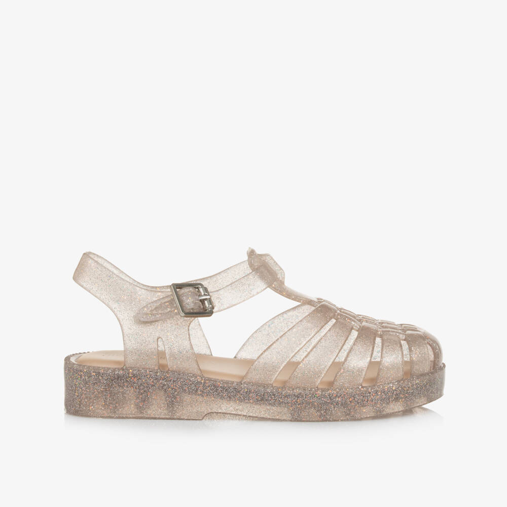Mini Melissa-Girls Shimmering Gold Jelly Shoes | Childrensalon Outlet