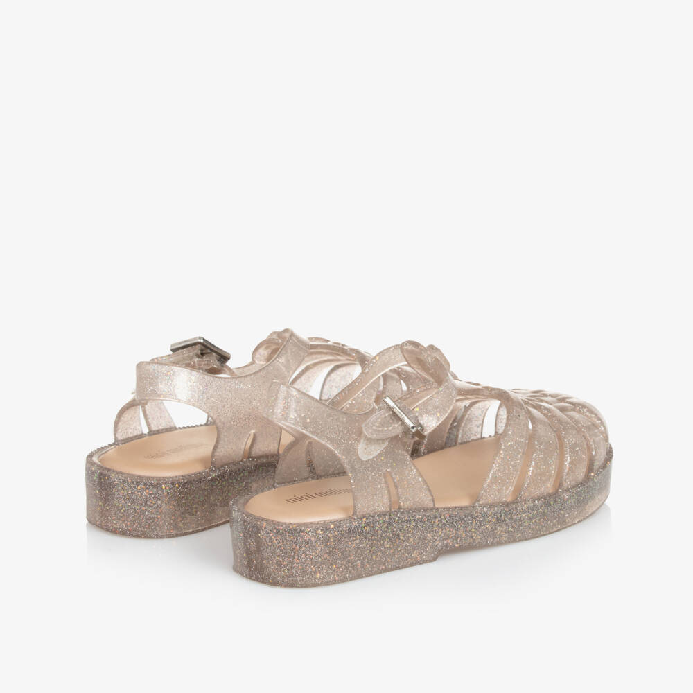 Mini Melissa-Girls Shimmering Gold Jelly Shoes | Childrensalon Outlet
