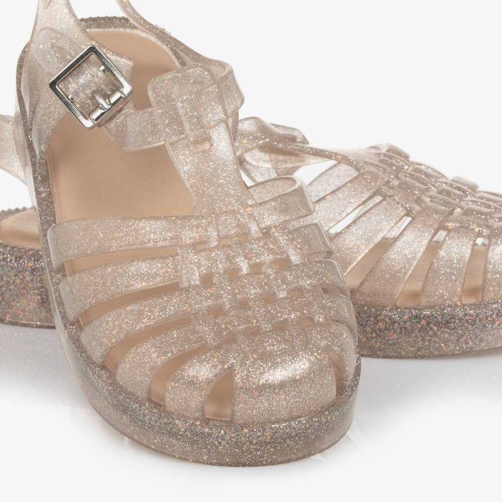 Mini Melissa-Girls Shimmering Gold Jelly Shoes | Childrensalon Outlet
