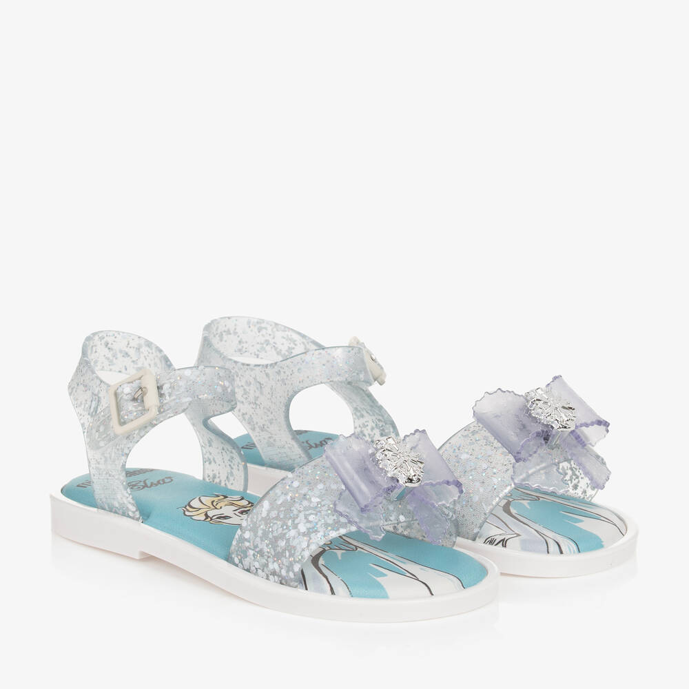 Girls Silver Disney Jelly Sandals