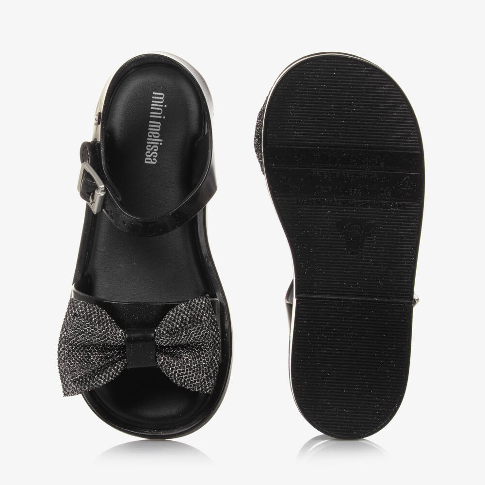 Mini Melissa-Girls Sparkle Bow Jelly Sandals | Childrensalon Outlet