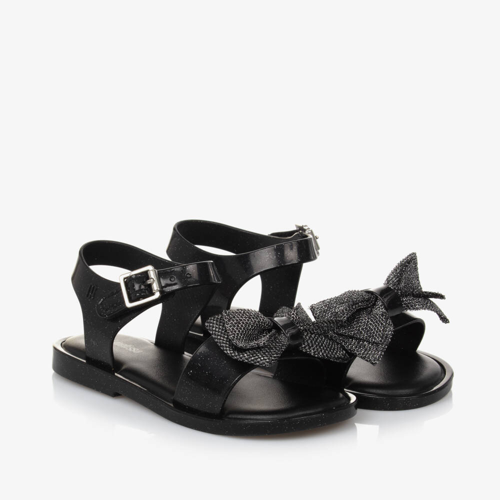 Mini Melissa-Girls Sparkle Bow Jelly Sandals | Childrensalon Outlet