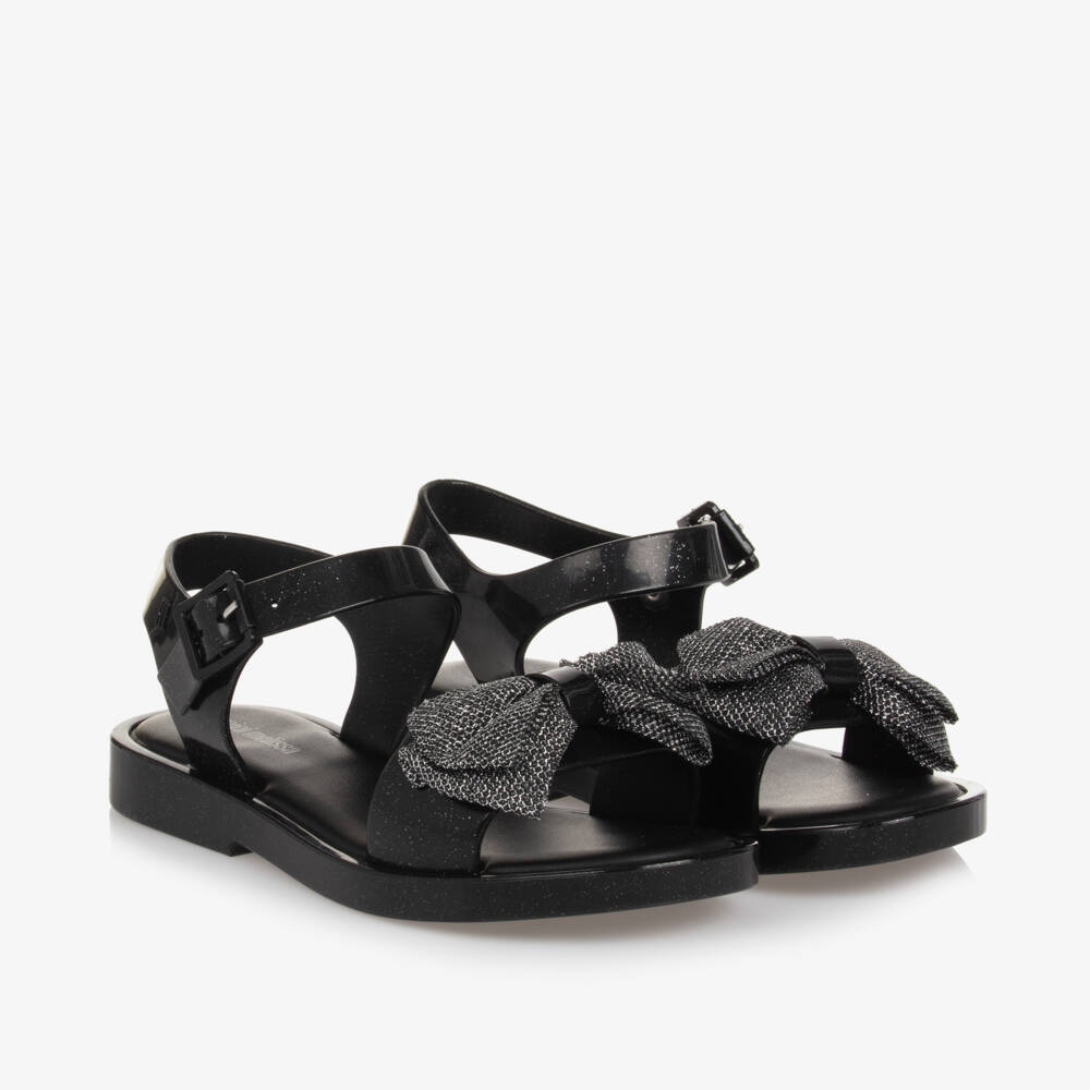 Mini Melissa-Girls Sparkling Bow Jelly Sandals | Childrensalon Outlet