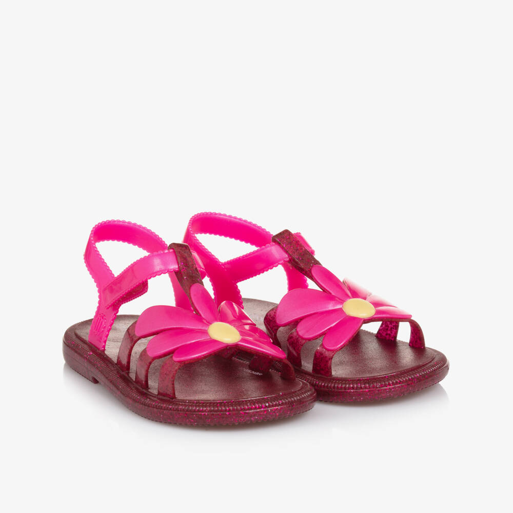 Mini Melissa-Girls Sparkling Daisy Toe Sandals | Childrensalon Outlet