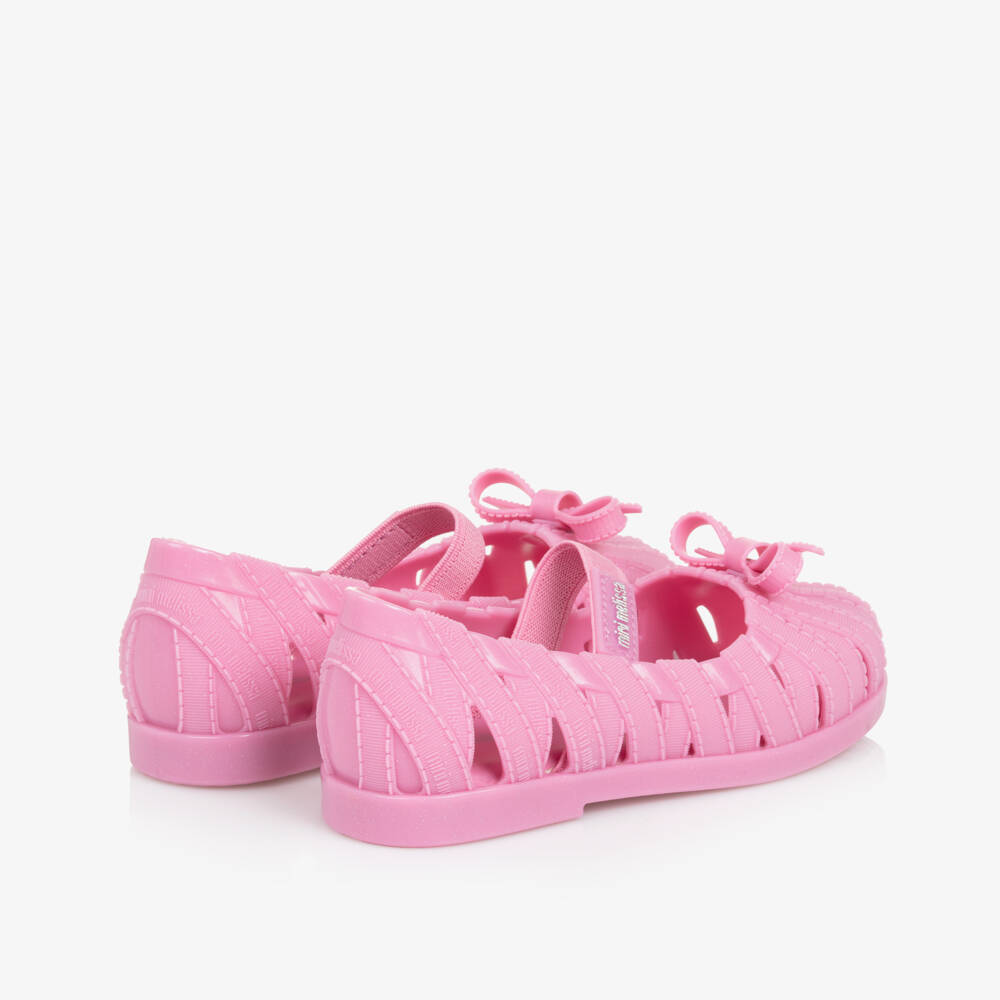 Mini Melissa-Girls Sparkling Pink Bow Flats | Childrensalon Outlet