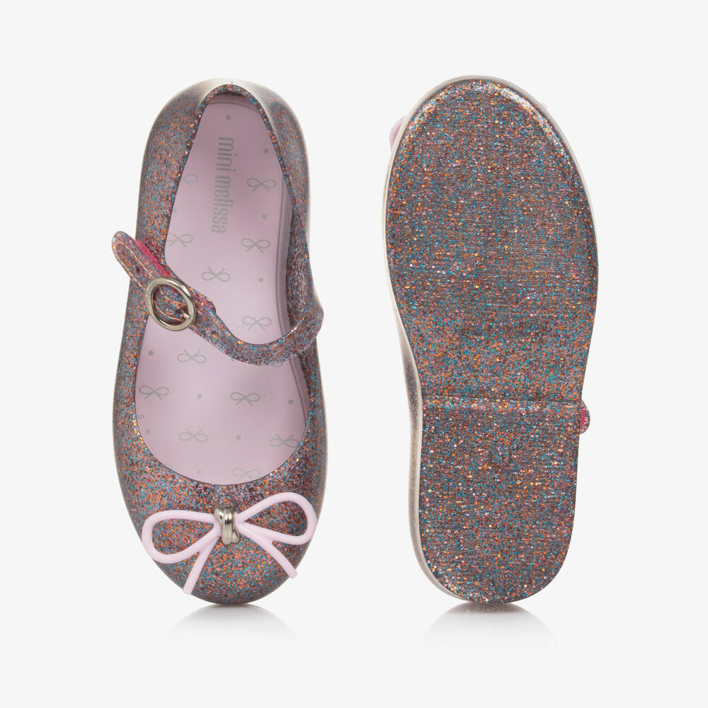 Mini Melissa-حذاء بناتي بنفسجي لامع مع فيونكة | Childrensalon Outlet