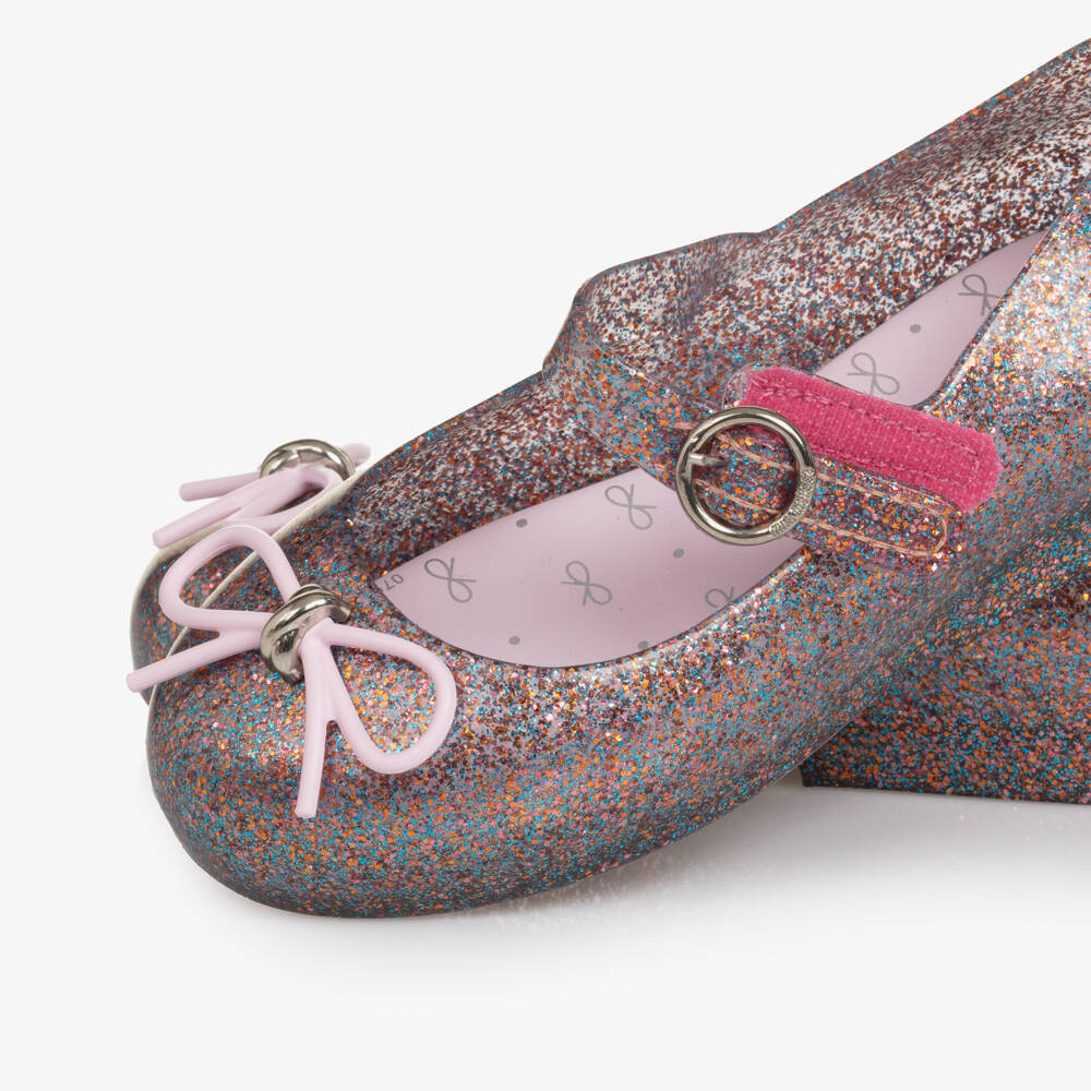 Mini Melissa-حذاء بناتي بنفسجي لامع مع فيونكة | Childrensalon Outlet