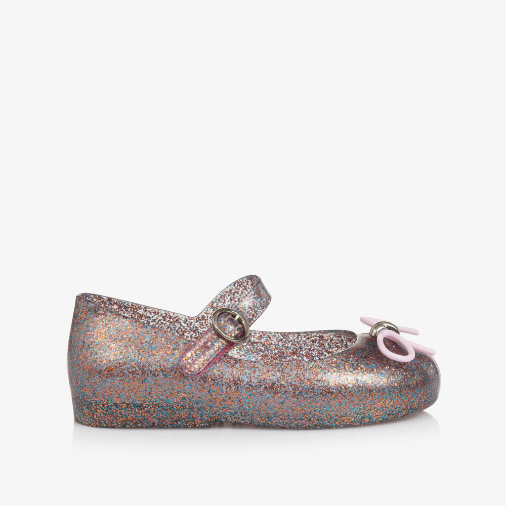 Mini Melissa-حذاء بناتي بنفسجي لامع مع فيونكة | Childrensalon Outlet