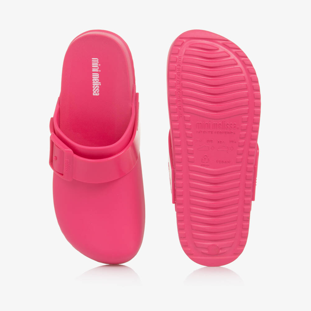 Mini Melissa-Girls Sweet-Scented Pink Slip-Ons | Childrensalon Outlet