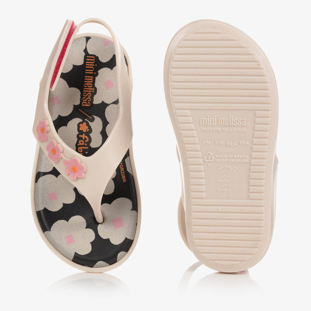 Mini Melissa-Girls White Flower Jelly Sandals | Childrensalon Outlet