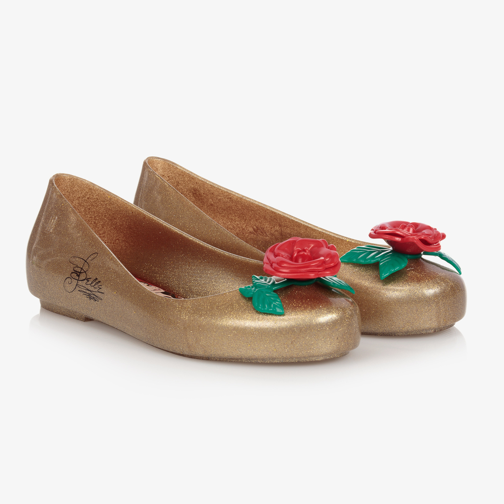 Mini Melissa - Золотистые резиновые туфли Disney | Childrensalon