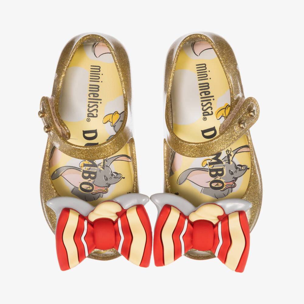 Mini Melissa-Gold Dumbo Jelly Shoe | Childrensalon Outlet