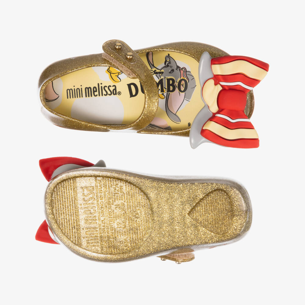 Mini Melissa-Gold Dumbo Jelly Shoe | Childrensalon Outlet