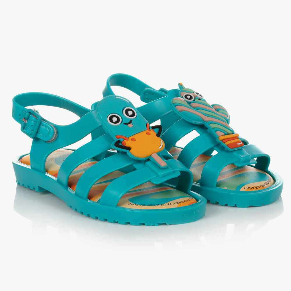 Mini Melissa - Grüne Gelee-Sandalen mit Kaktus | Childrensalon