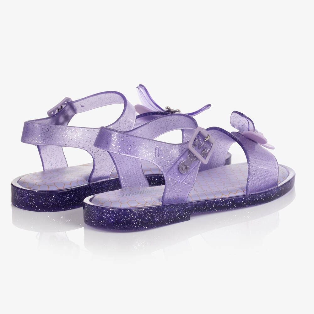 Mini Melissa-Junior Girls Lilac Bugs Jelly Sandals | Childrensalon Outlet