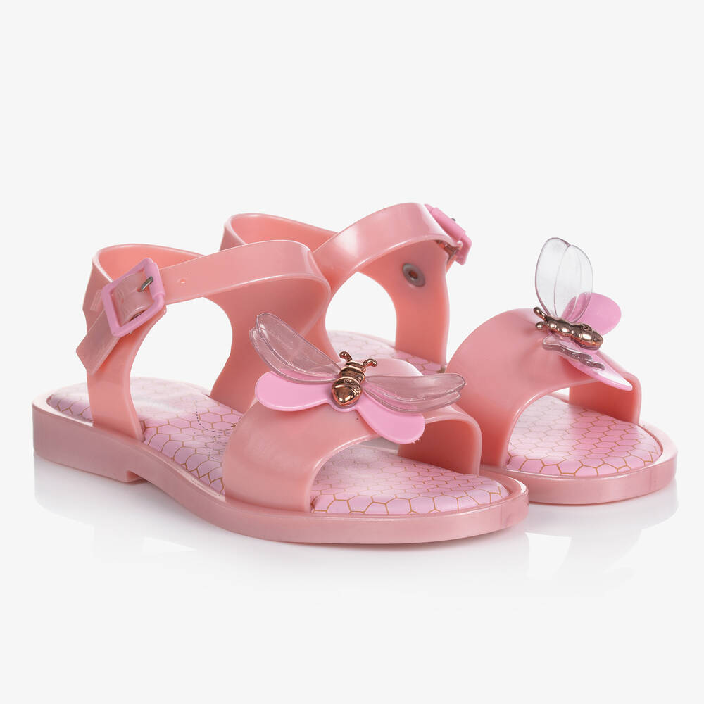 Mini Melissa - Розовые резиновые сандалии с жуками | Childrensalon