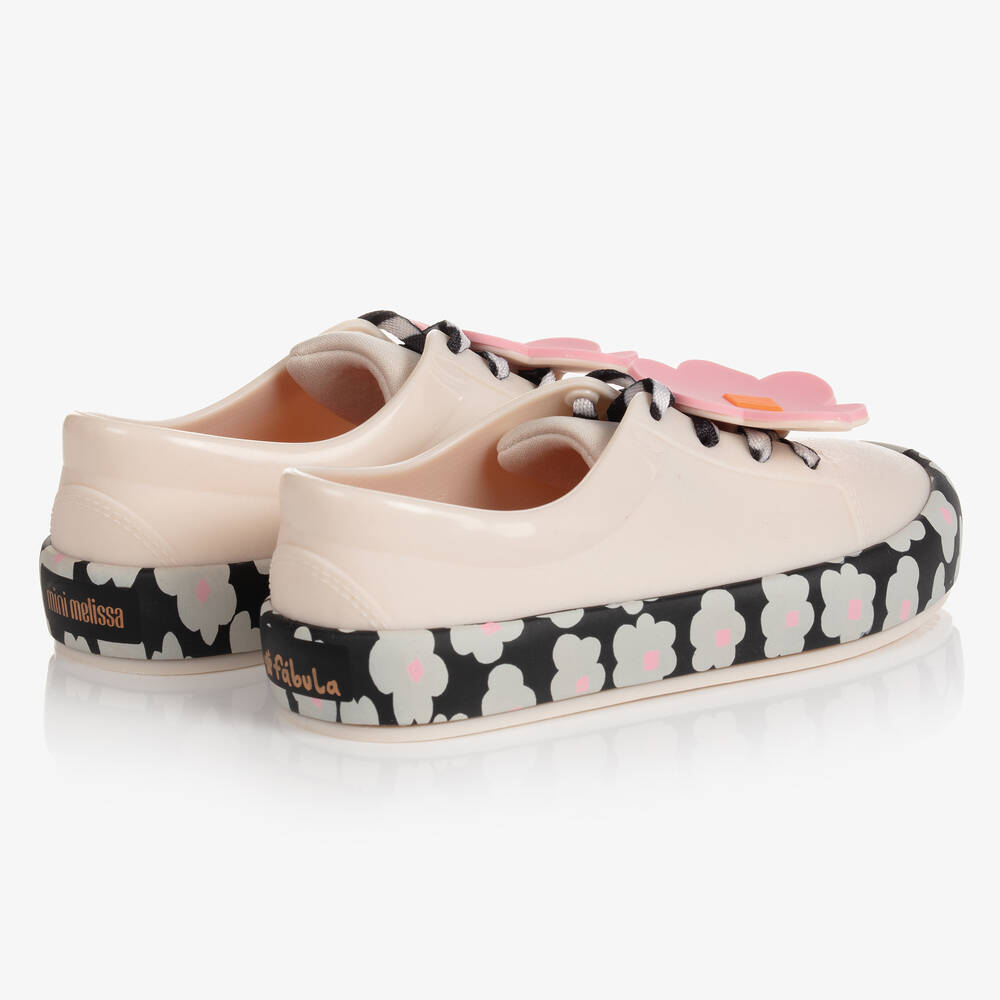 Mini Melissa-Белые резиновые кроссовки с цветами | Childrensalon Outlet