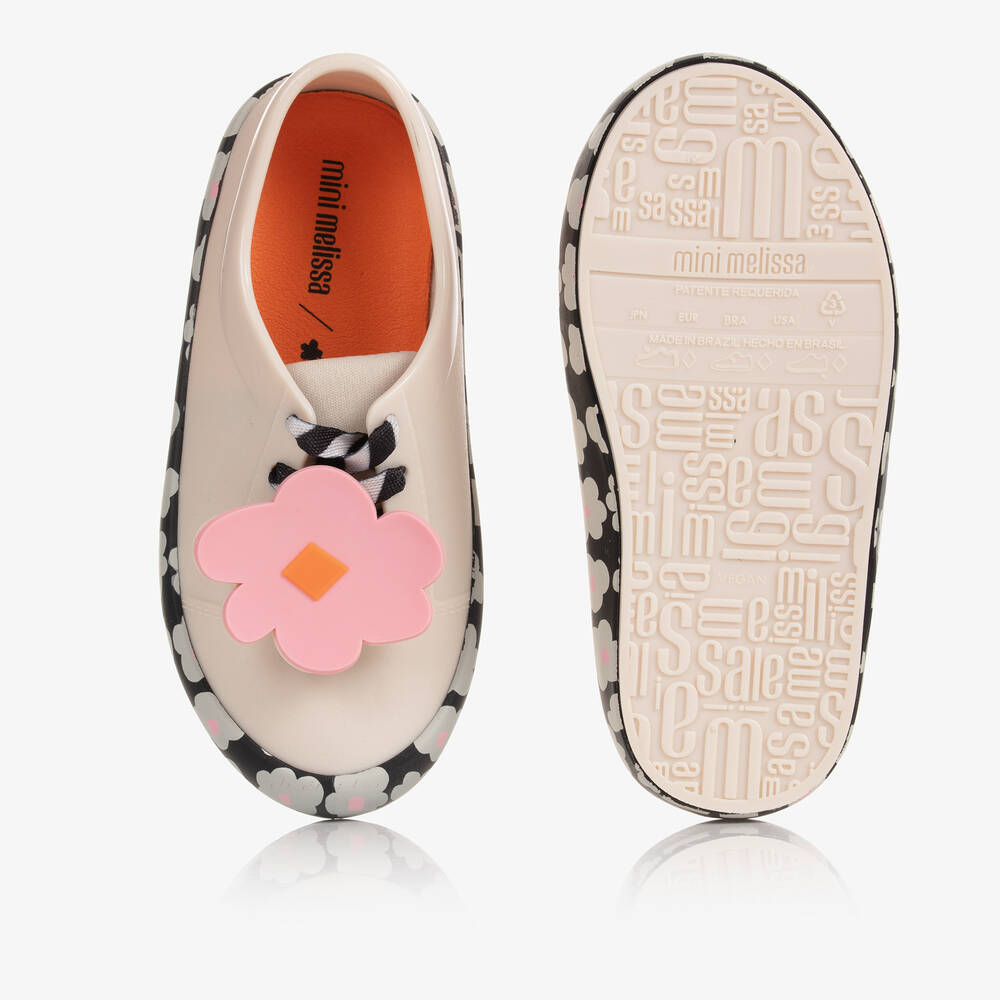Mini Melissa-Белые резиновые кроссовки с цветами | Childrensalon Outlet