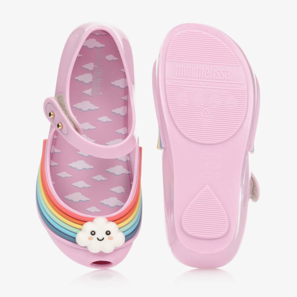 Mini Melissa-Сиренево-розовые резиновые туфли с облачками | Childrensalon Outlet