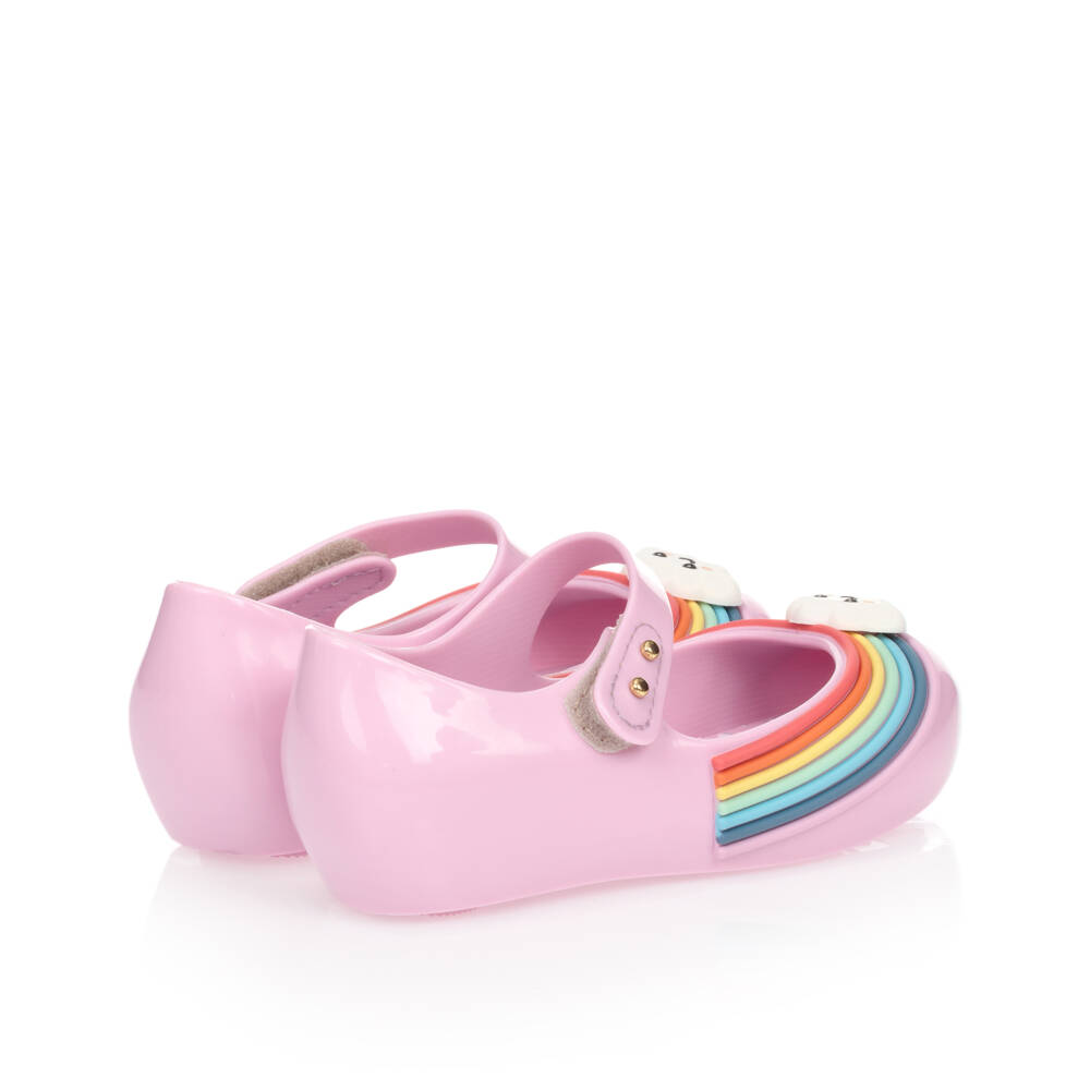 Mini Melissa-Сиренево-розовые резиновые туфли с облачками | Childrensalon Outlet