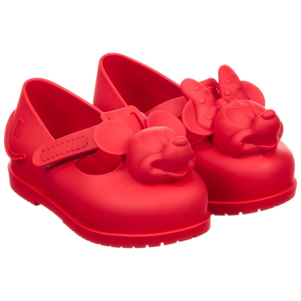 Mini Melissa - حذاء ديزني جيلي لون أحمر للبنات | Childrensalon