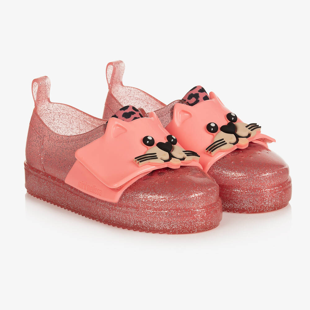 Mini Melissa - Rosa Jelly-Sneaker mit Katze | Childrensalon