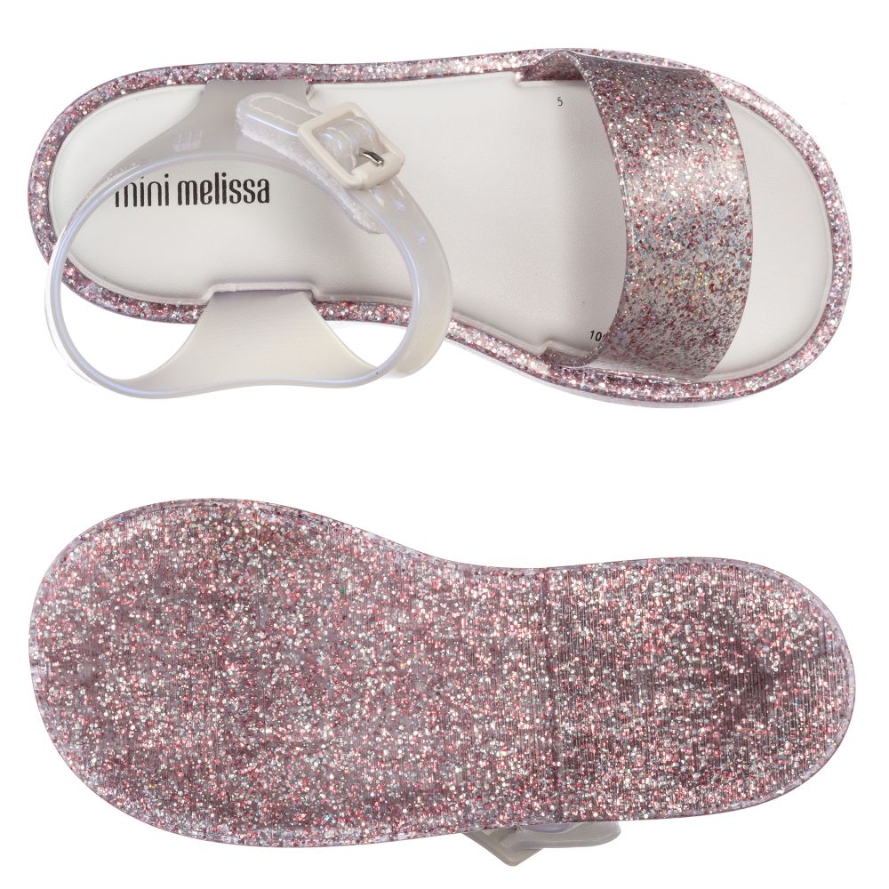 glitter gel sandals