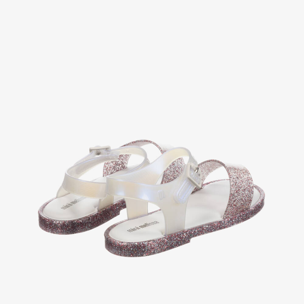 Mini Melissa-Pink Glitter Jelly Sandals | Childrensalon Outlet