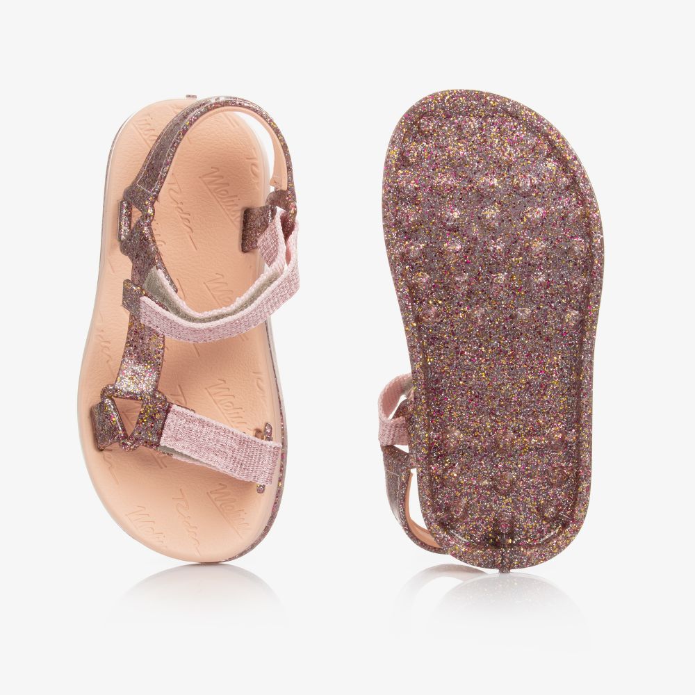 Pink glitter jelly slides deals