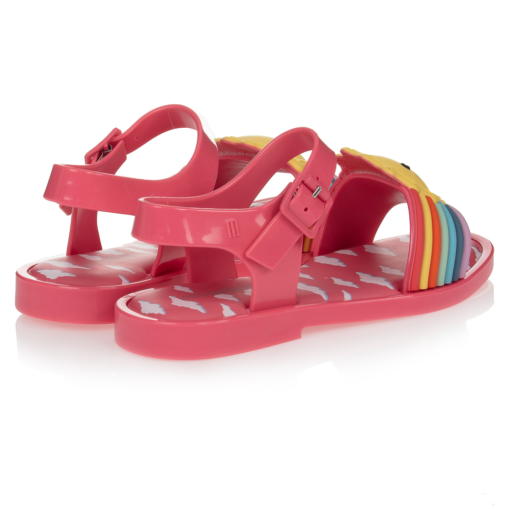 Mini Melissa Pink Rainbow Sun Jelly Sandals Childrensalon Outlet
