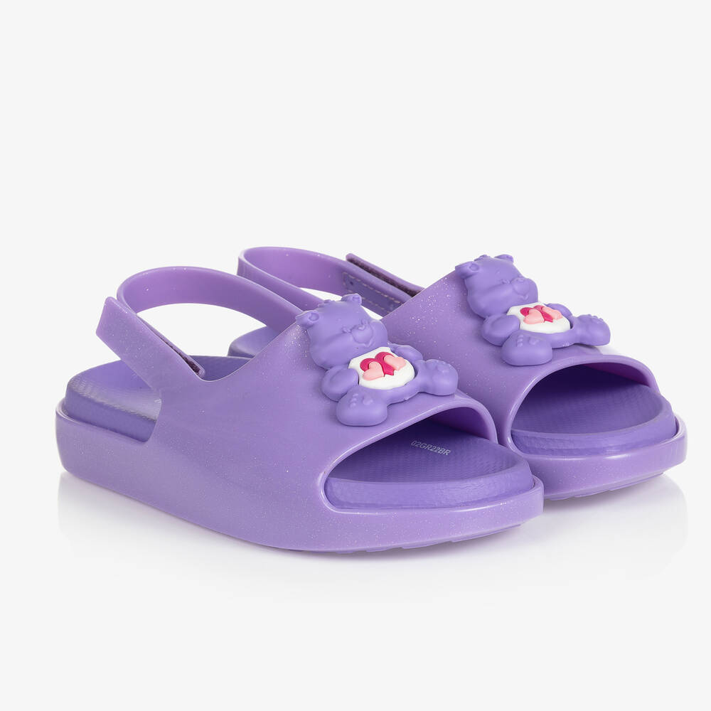 Mini Melissa - Purple Care Bear™ Cloud Sandals | Childrensalon