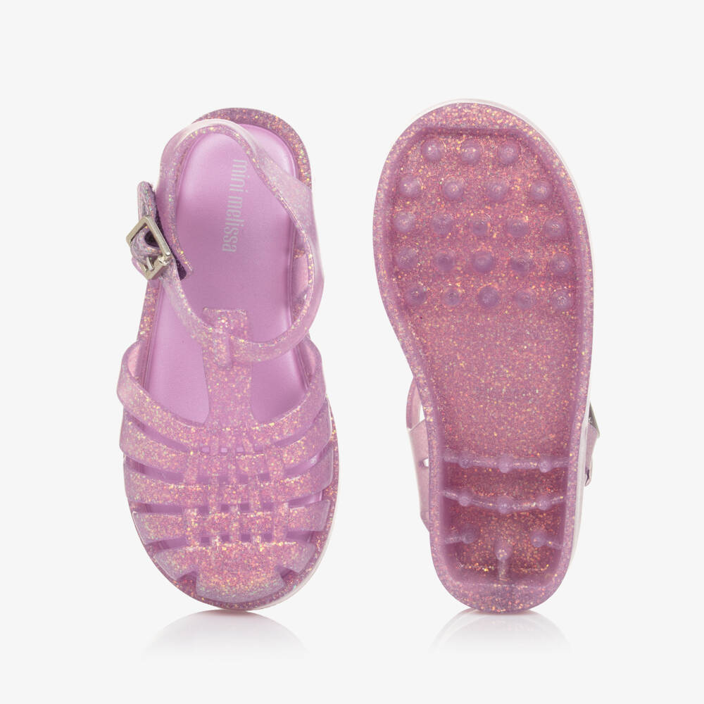 Mini Melissa-Purple Sparkle Jelly Footwear for Girls | Childrensalon Outlet