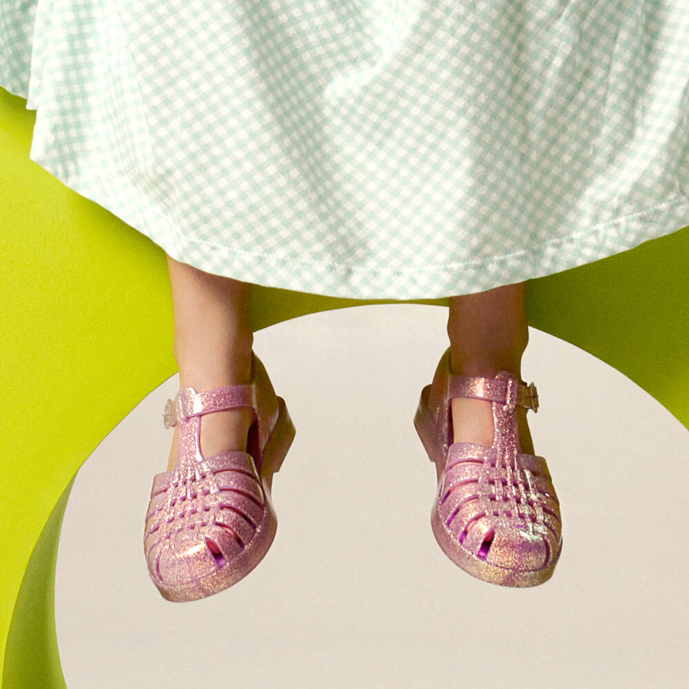 Mini Melissa-Purple Sparkle Jelly Footwear for Girls | Childrensalon Outlet