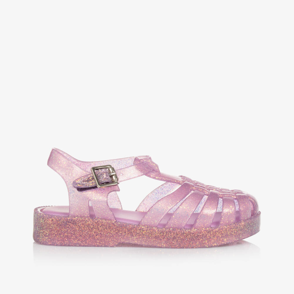 Mini Melissa-Purple Sparkle Jelly Footwear for Girls | Childrensalon Outlet