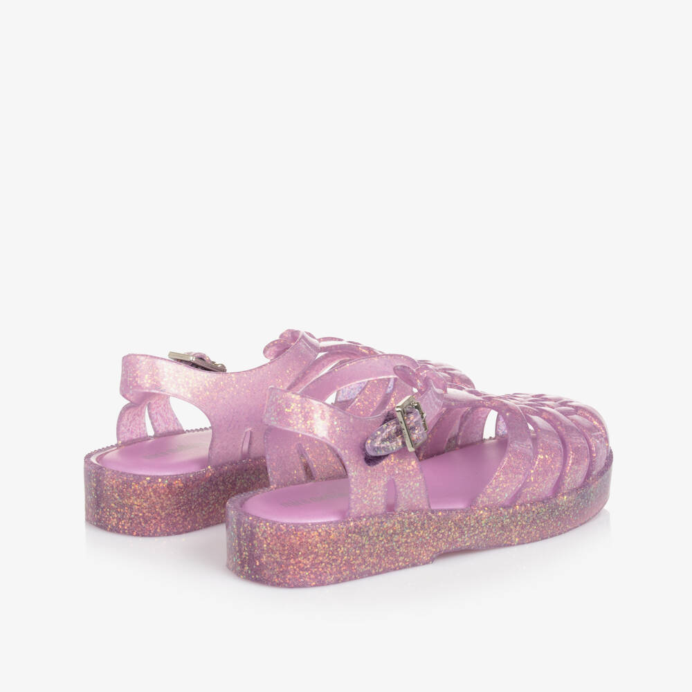 Mini Melissa-Purple Sparkle Jelly Footwear for Girls | Childrensalon Outlet