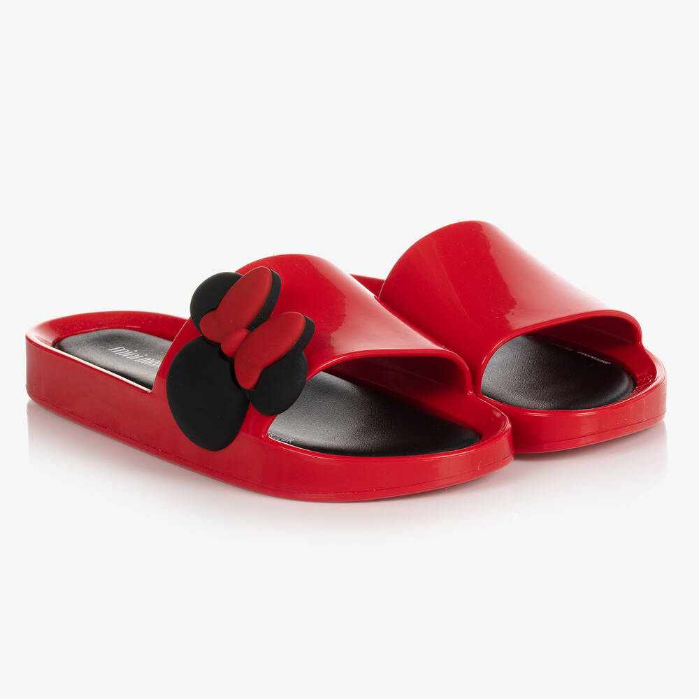 Mini Melissa - Red Disney Minnie Mouse Beach Sliders | Childrensalon