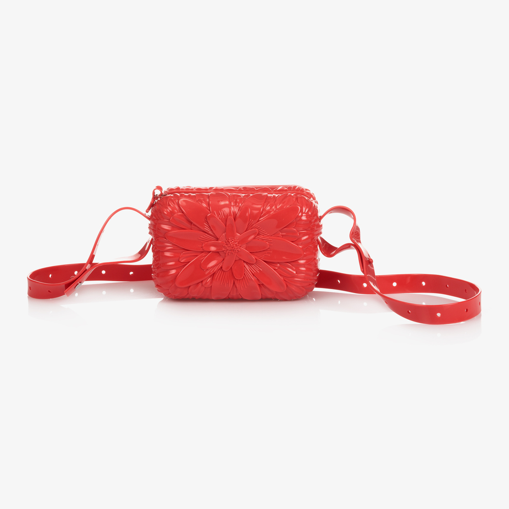 Mini Melissa - Красная сумка через плечо с цветком (17см) | Childrensalon