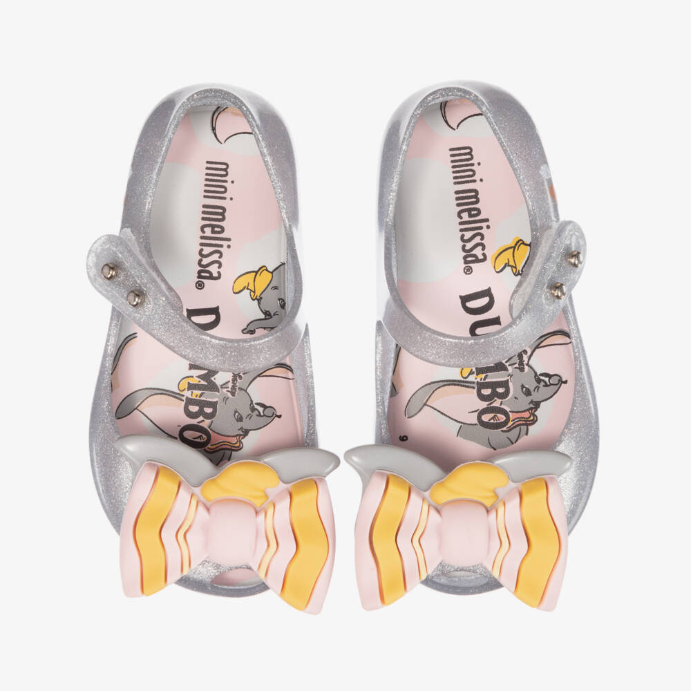 Mini Melissa-Silver Dumbo Jelly Shoes | Childrensalon Outlet