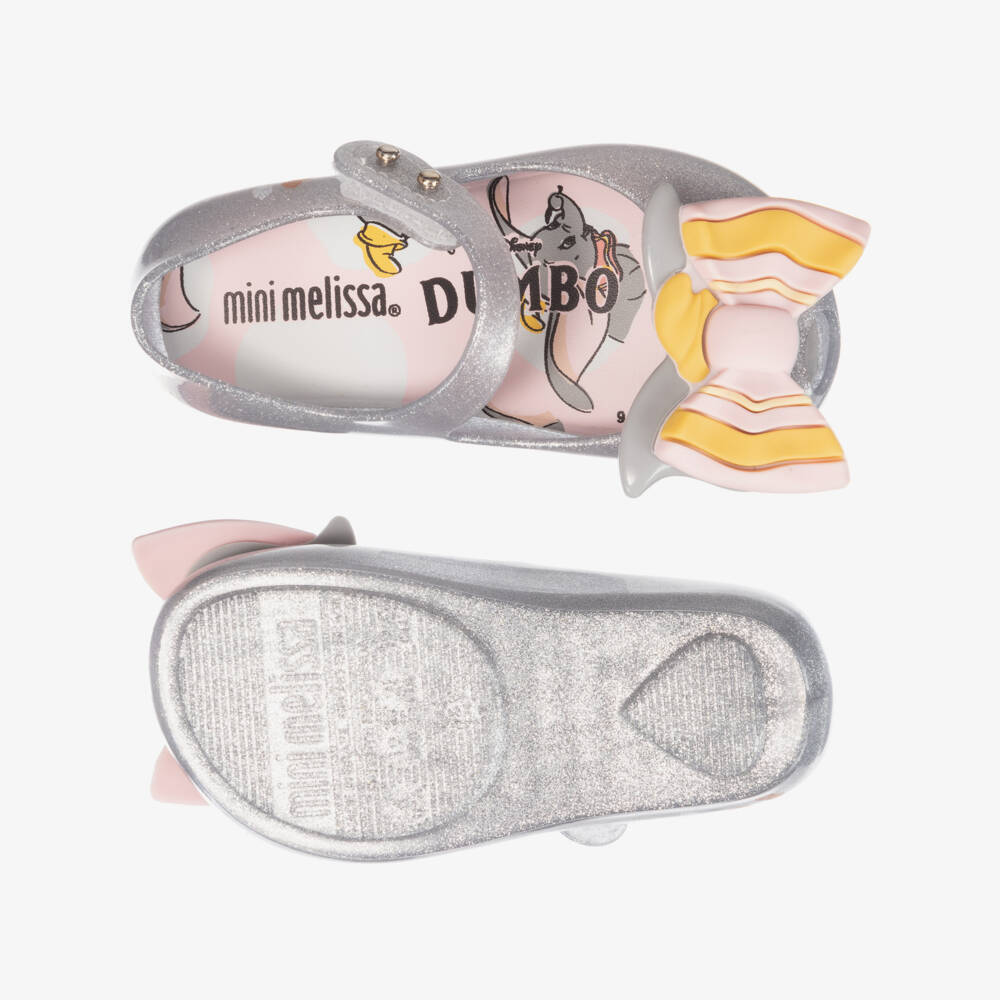 Mini Melissa-Silver Dumbo Jelly Shoes | Childrensalon Outlet