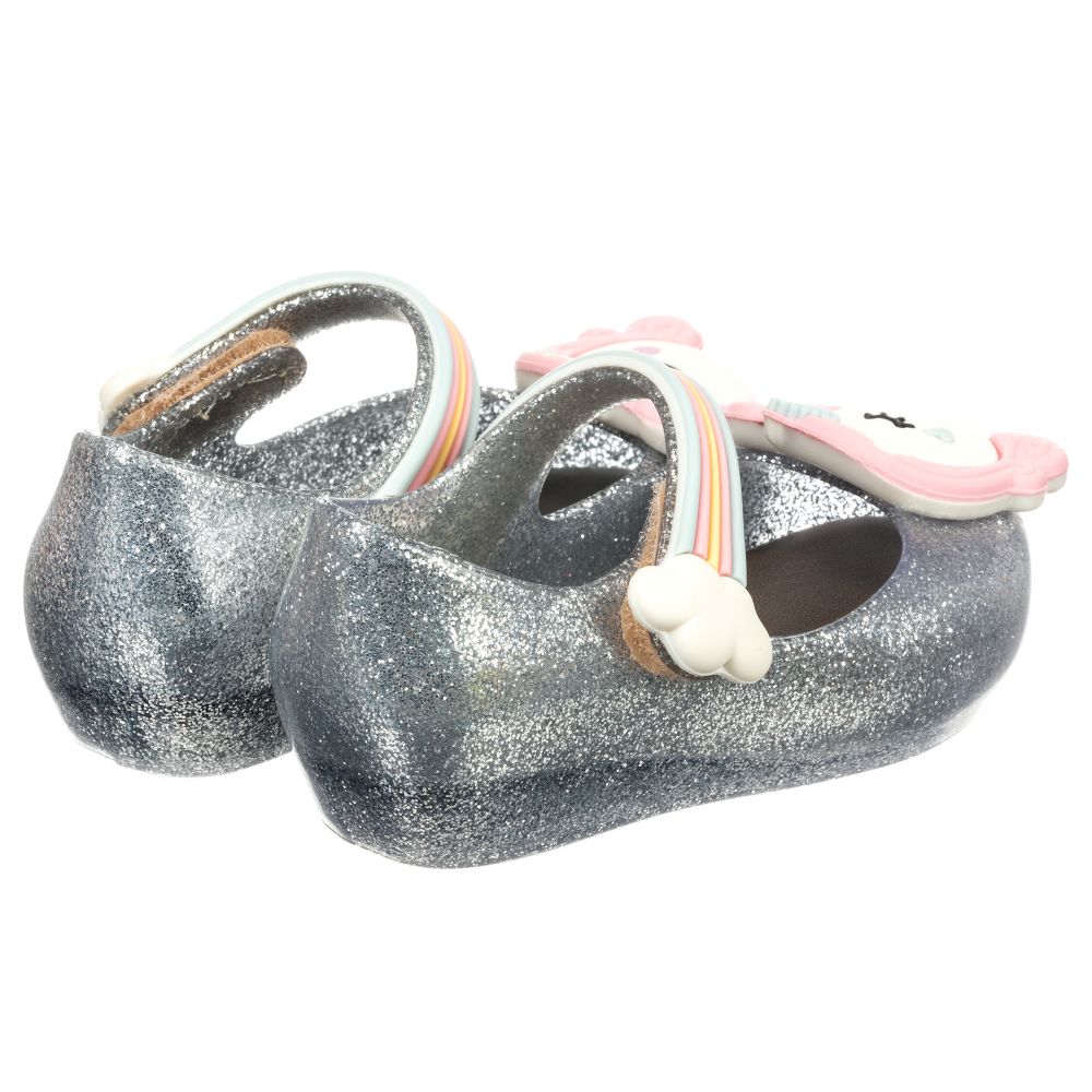 Mini melissa outlet silver glitter