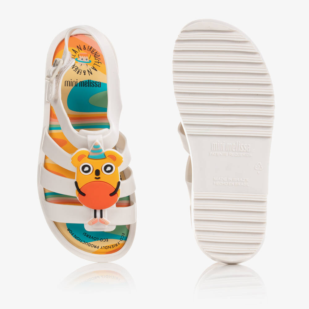 Mini Melissa-Белые резиновые сандалии с животными | Childrensalon Outlet