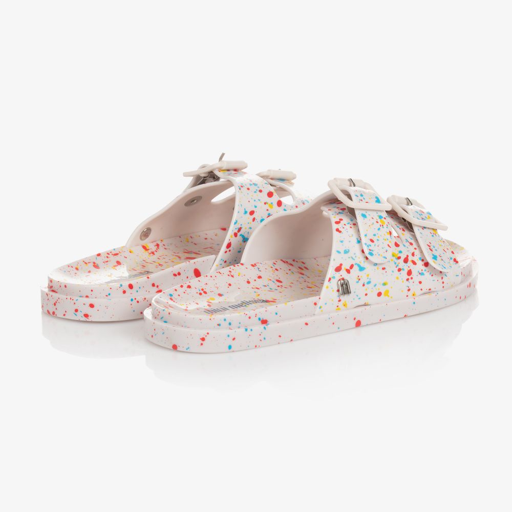 Mini Melissa-Белые резиновые сандалии в крапинку | Childrensalon Outlet