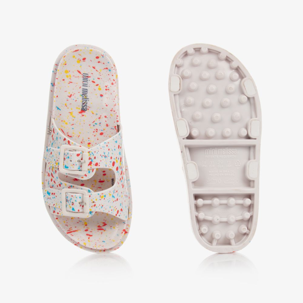 Mini Melissa-Белые резиновые сандалии в крапинку | Childrensalon Outlet