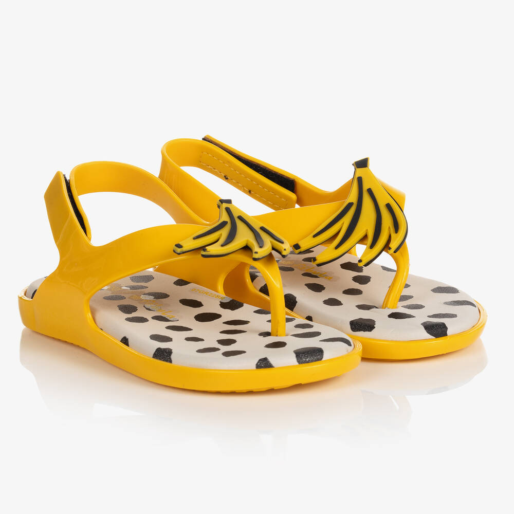 Mini Melissa - Sandales plastique jaune bananes | Childrensalon