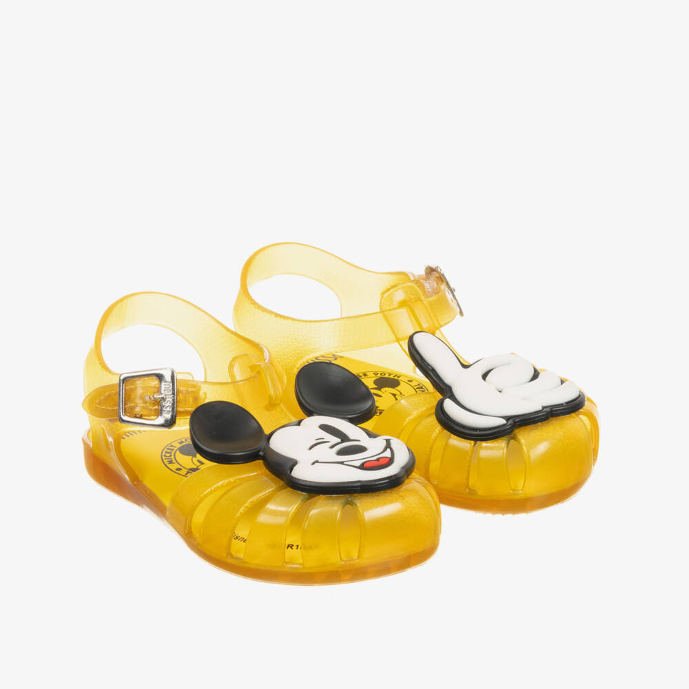 Mini Melissa-حذاء "ديزني" جيلي لون أصفر للمولودات | Childrensalon Outlet