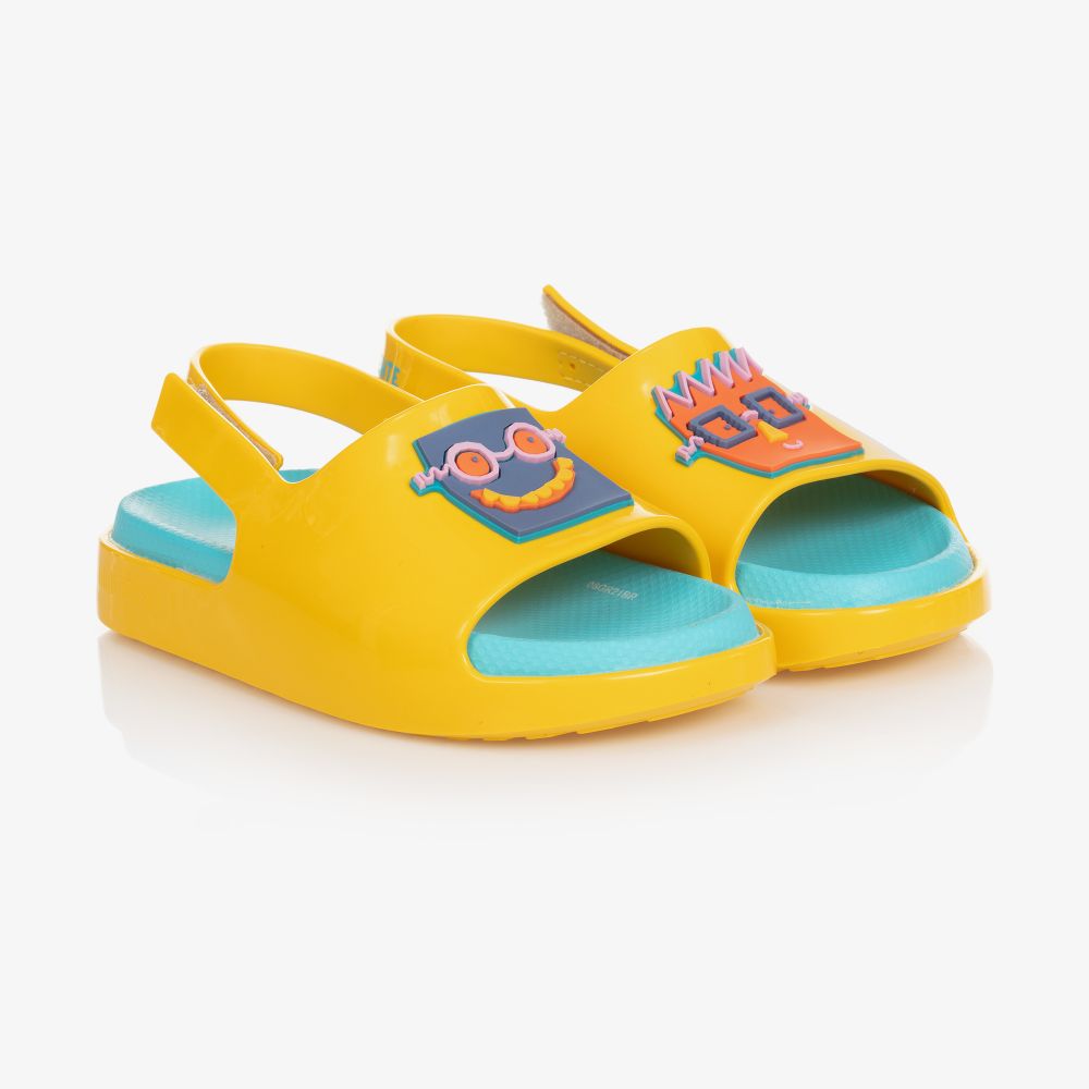 Mini Melissa - Желтые резиновые сандалии Fábula | Childrensalon